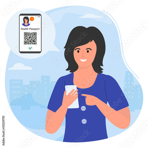 Covid People Health Vaccination proof QR code
