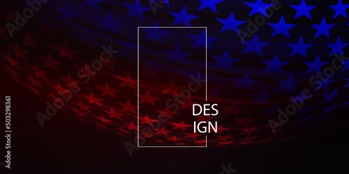 Abstract illustration with American flag, USA national symbol, chaotic banner