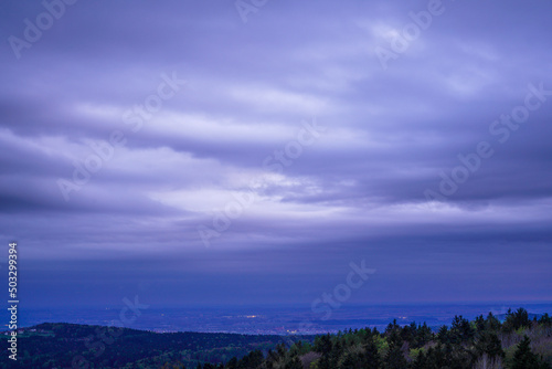 blue sky and cluds in Bavarian Forest in spring  photo