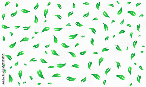 green leaves pattern, leaves isolated on white background, simple clean pattern
