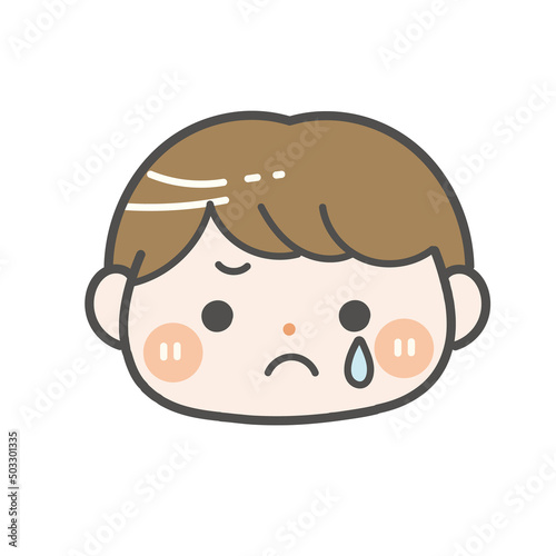 保育園児（男の子）の少し泣いている顔