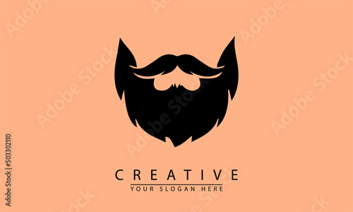 vector man long mustache logo