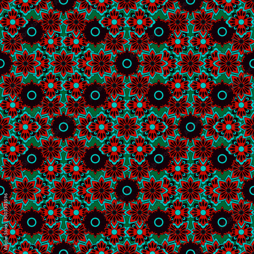 Abstract seamless flower pattern. Repeat pattern. Abstract seamless flower pattern. Repeat pattern.