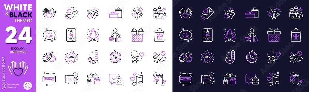 Surprise, New star and Honeymoon travel line icons for website, printing. Collection of Cancel flight, Hold heart, Love music icons. Buyer, Flight destination, Fireworks web elements. Vector Surprise, New star and Honeymoon travel line icons for website, printing. Collection of Cancel flight, Hold heart, Love music icons. Buyer, Flight destination, Fireworks web elements. Vector