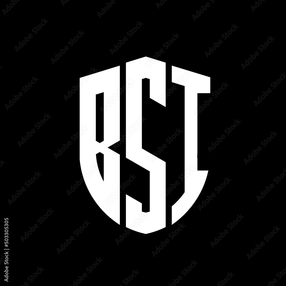 BSI letter logo design. BSI modern letter logo with black background ...