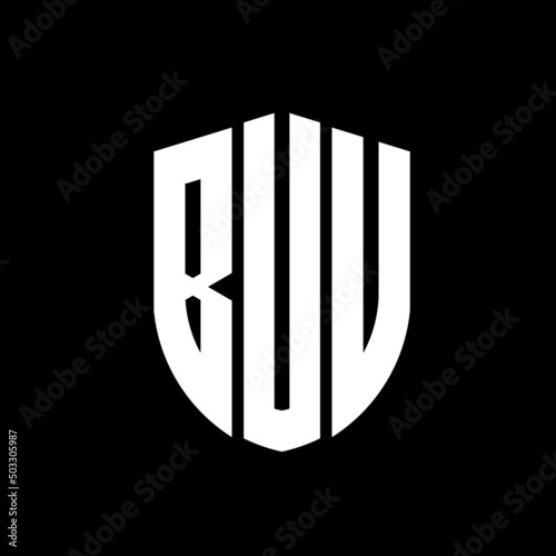 BUV letter logo design. BUV modern letter logo with black background. BUV creative  letter logo. simple and modern letter logo. vector logo modern alphabet font overlap style. Initial letters BUV  photo