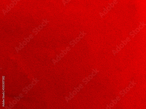 red velvet fabric texture used as background. Empty red fabric background of soft and smooth textile material. There is space for text.