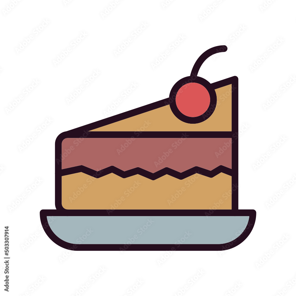 Piece Of Cake On Plate Icon