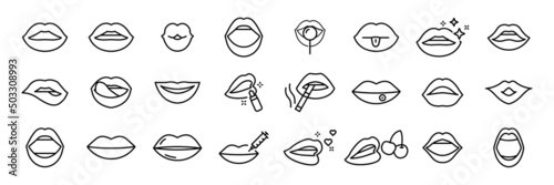 Female lips collection. Beauty concept