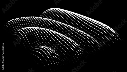Sinusoidal formula distortion sine wave and waveform. Graph of a 3d function space in three-dimensional coordinates. Science simple detailed volume drip drop background.