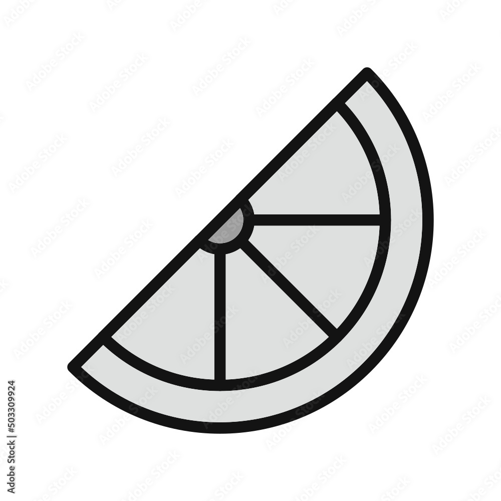 Inclined Slice Of Lemon Icon Inclined Slice Of Lemon Icon