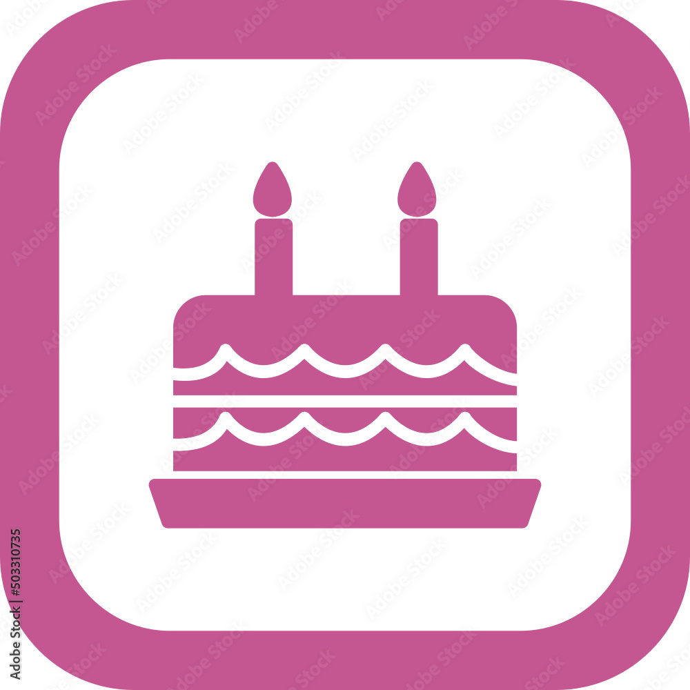 Birthday Cake With Candle Icon Birthday Cake With Candle Icon