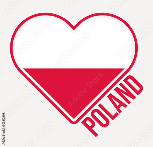 Free Download Poland heart flag badge. Made with Love from Poland logo. Flag of the country heart shape. Vector illustration. - GFXLoad