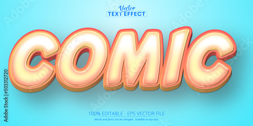 Cartoon text effect, editable comic text and toon text style