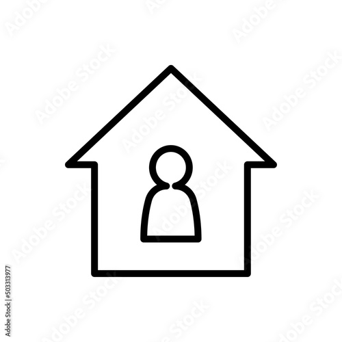 Human, house simple icon vector. Flat design