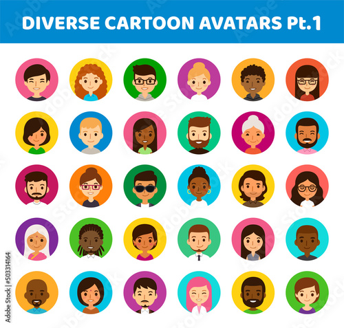 Diverse Cartoon Avatars