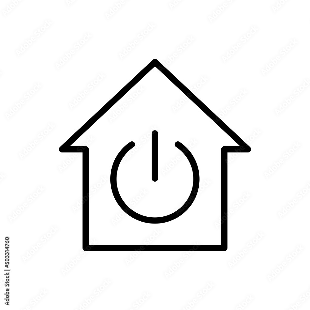 Shut down, house simple icon vector. Flat design Shut down, house simple icon vector. Flat design