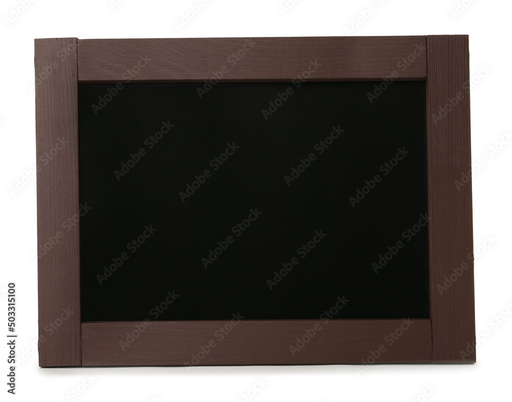 Clean small black chalkboard isolated on white Clean small black chalkboard isolated on white