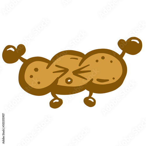 Cartoon Human or Dog Poop Poo Character Illustration Vector