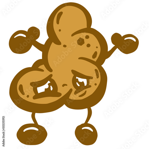 Cartoon Human or Dog Poop Poo Character Illustration Vector