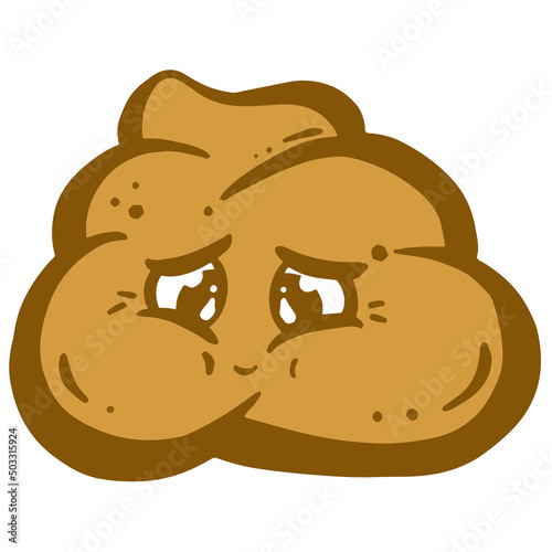 Cartoon Human or Dog Poop Poo Character Illustration Vector