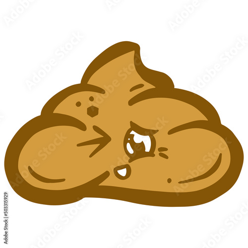 Cartoon Human or Dog Poop Poo Character Illustration Vector