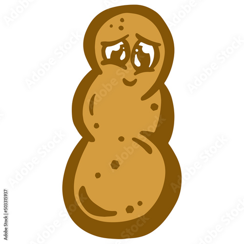 Cartoon Human or Dog Poop Poo Character Illustration Vector