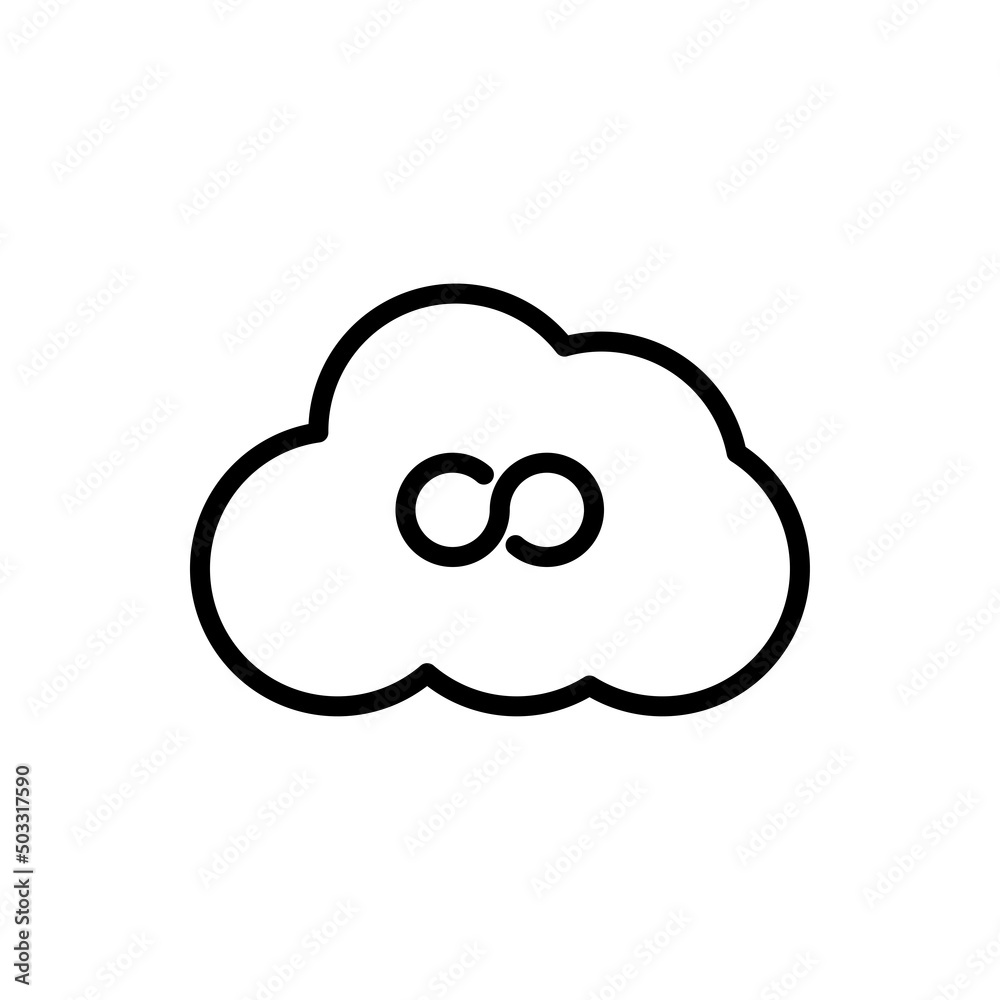 Infinity, cloud simple icon vector. Flat design Infinity, cloud simple icon vector. Flat design