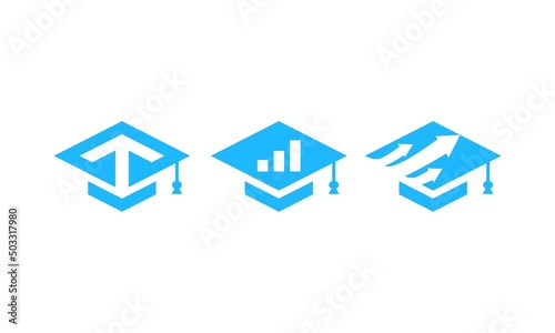 bachelor hat and financial graphic logo, illustration, vector, graphic