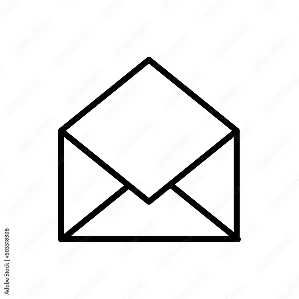 Open mail simple icon vector. Flat design Open mail simple icon vector. Flat design