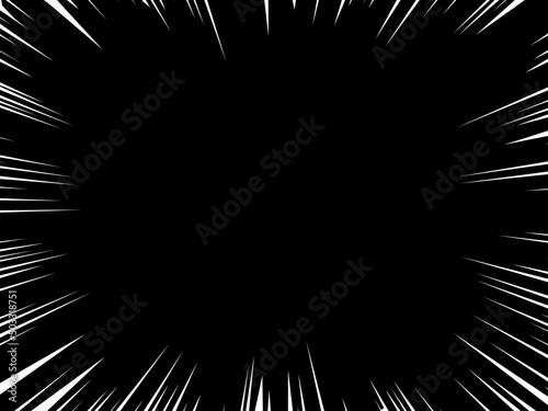 Arrière-plan des lignes blanc d'action de la bande dessinée. Lignes de vitesse Cadre manga isolé sur fond transparent. Conception graphique vectorielle 