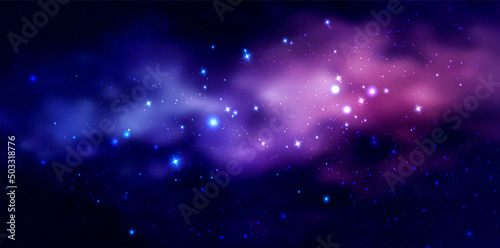 Vector cosmic illustration. Beautiful colorful space background. Watercolor