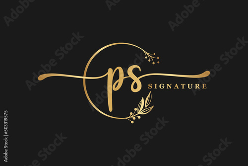 luxury signature initial ps logo design. Handwriting vector logo design illustration image