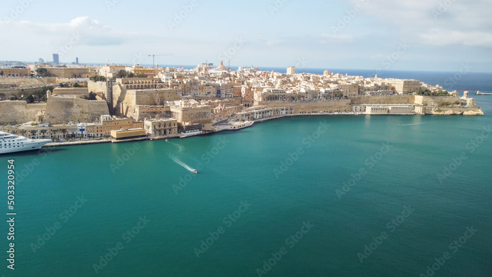 Aerial view of Senglea in Malta Island