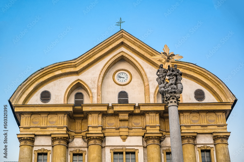 Ursuline Holy Trinity church on Congress square in Ljubljana