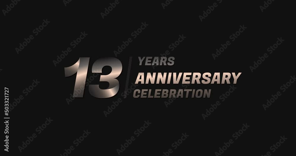 13 years gold anniversary celebration, modern animation design 13 years gold anniversary celebration, modern animation design