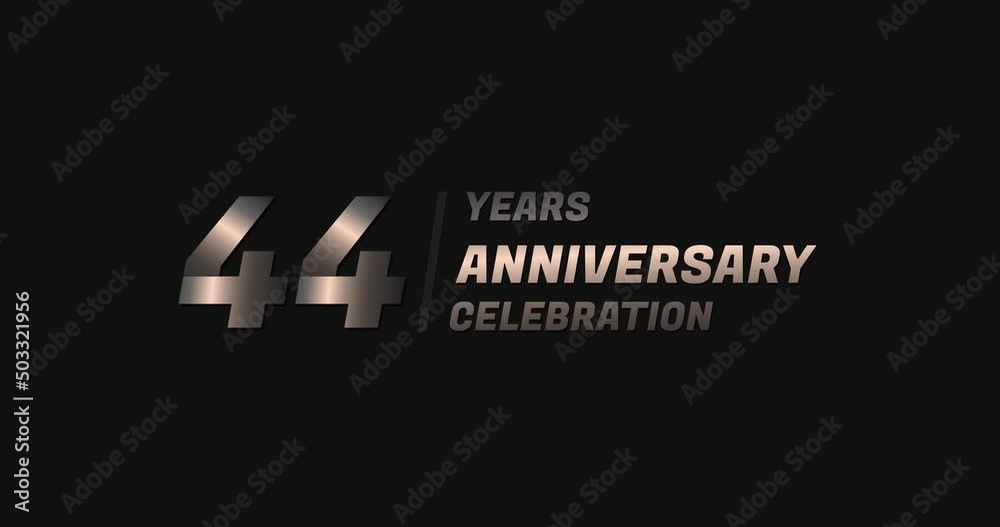 44 years gold anniversary celebration, modern animation design 44 years gold anniversary celebration, modern animation design
