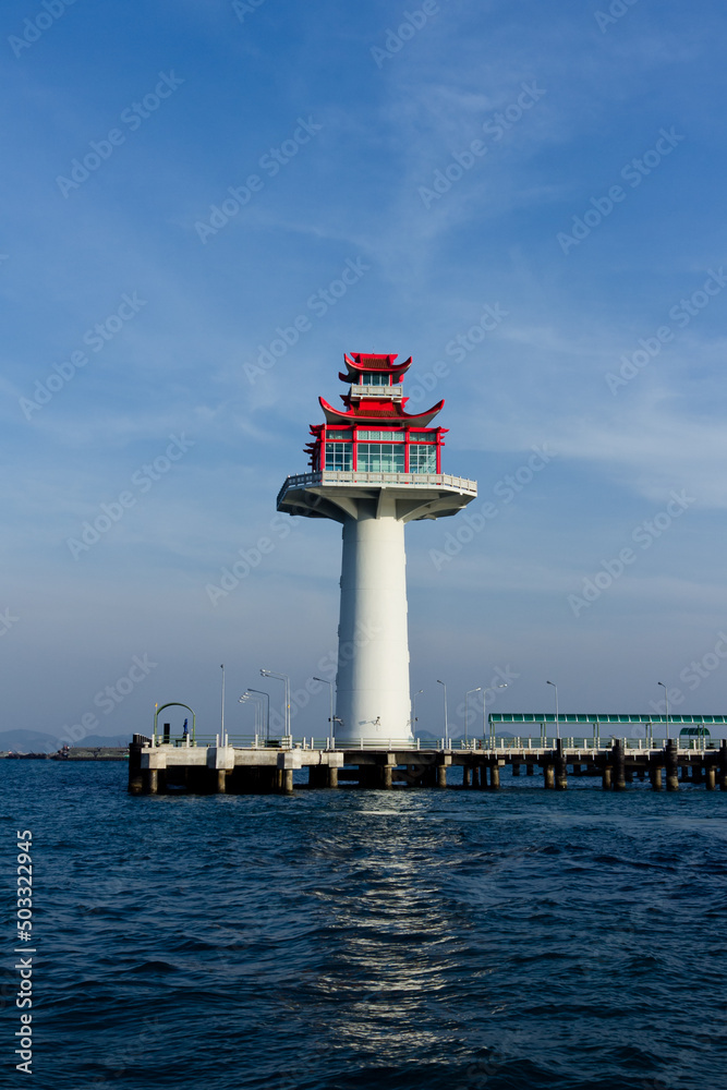 Beautiful lighthouse in Asian style