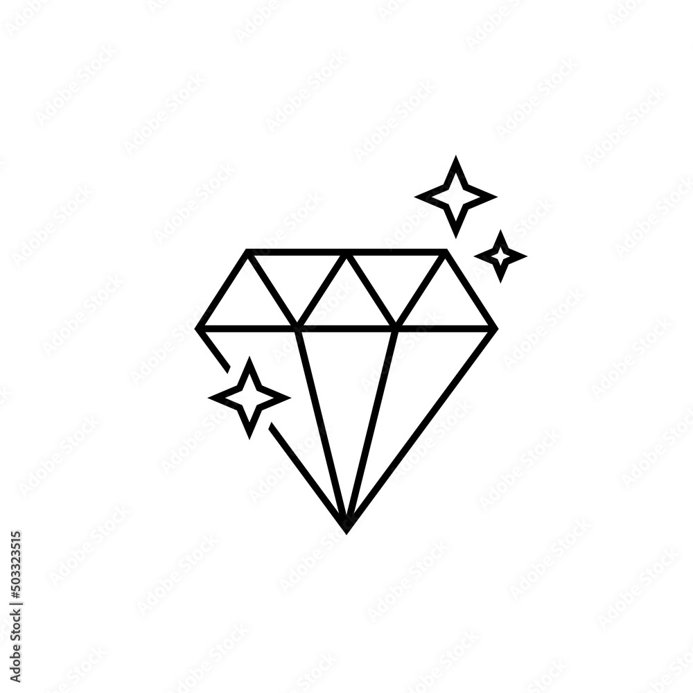Diamond flat vector icon. Brilliant flat vector icon