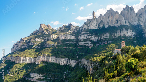 View of Sant Benet monastery in Montserrat Mountain, Catalonia
