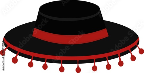 Vector illustration of a spanish culture hat photo