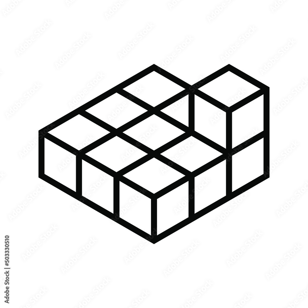 Cube, Cubic or Box Icon. vector illustration Cube, Cubic or Box Icon. vector illustration