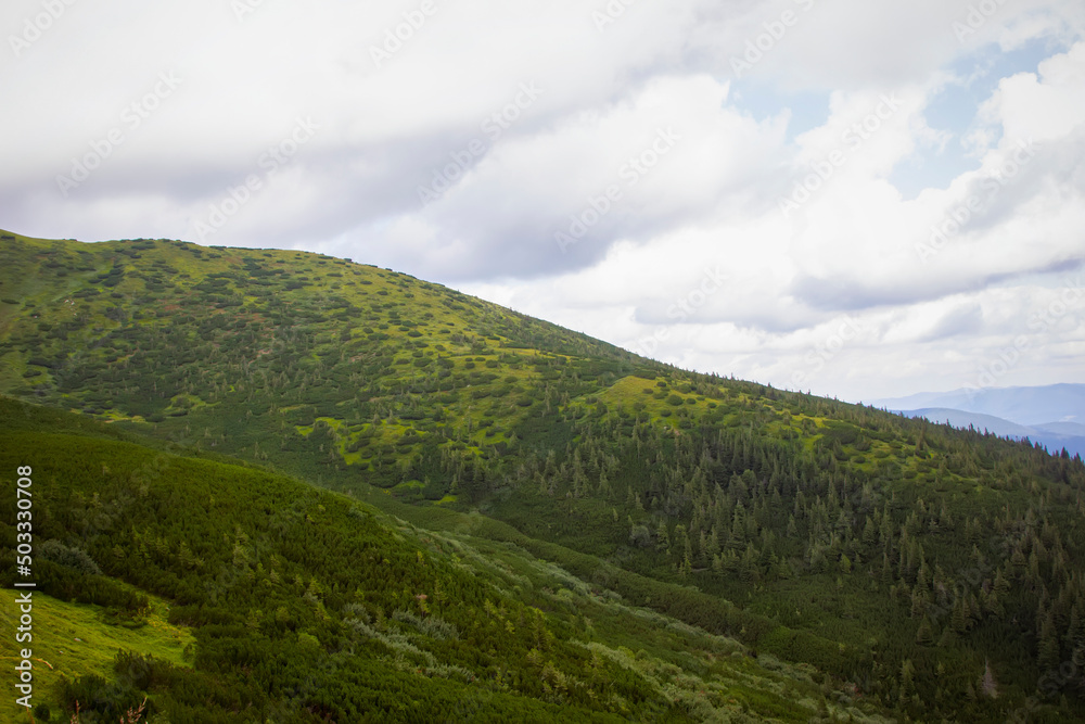 Mountain view. The road to the lake Nesamovyte. Mountain view. The road to the lake Nesamovyte.