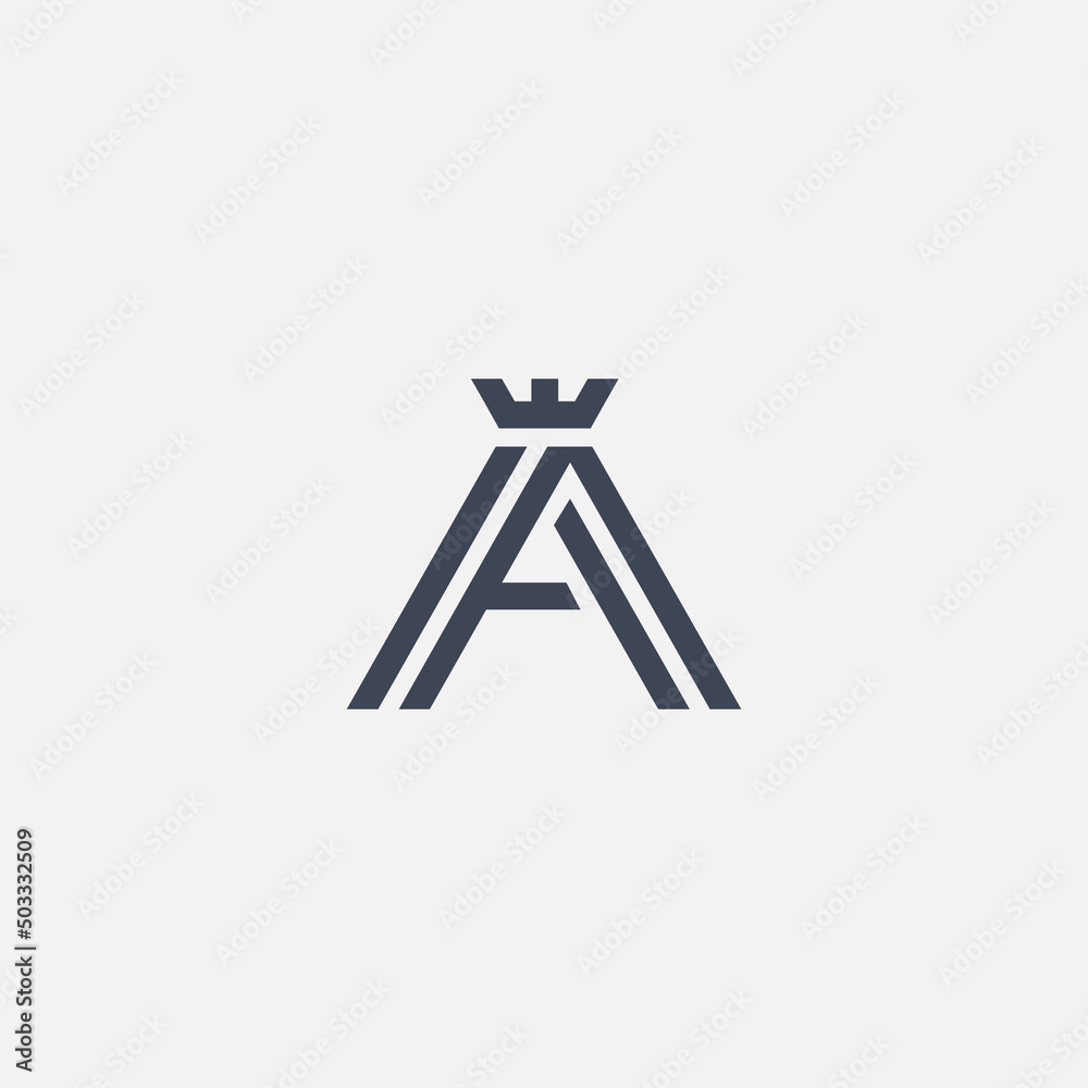Letter A with crown monogram, minimal style identity initial logo template. Monochrome lines vector emblem logotype for business cards initials invitations ect. Letter A with crown monogram, minimal style identity initial logo template. Monochrome lines vector emblem logotype for business cards initials invitations ect.