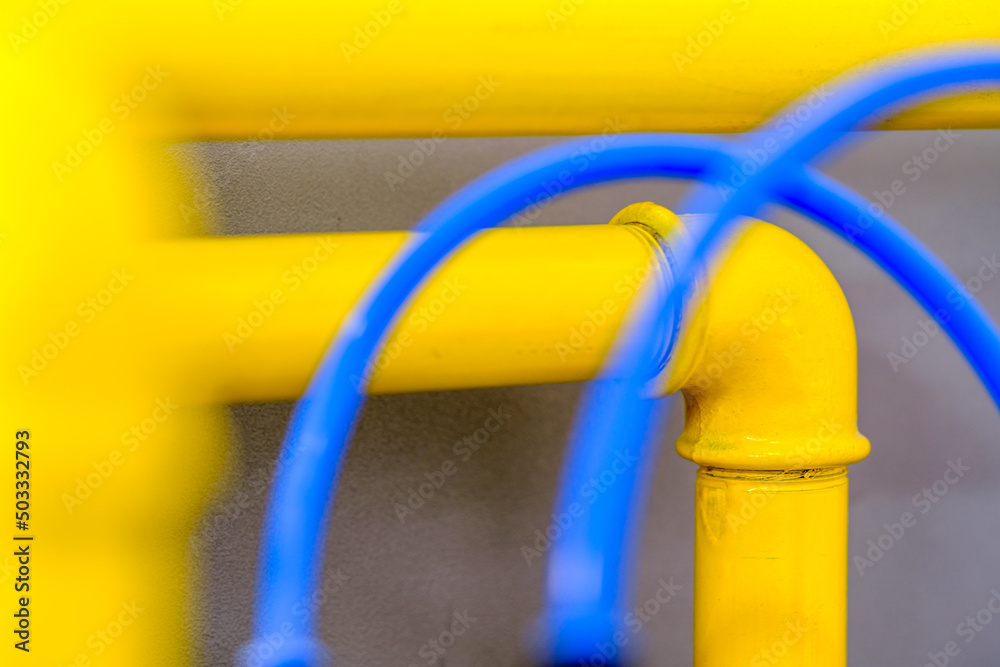 colorful water tube closeup