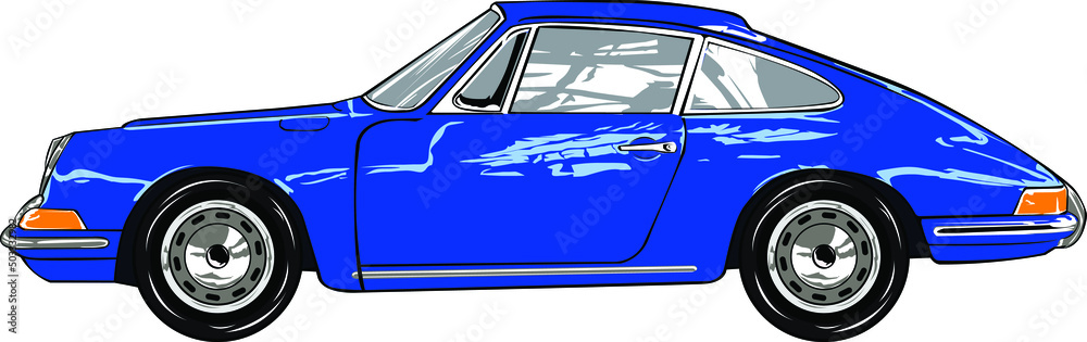 Fototapeta premium blue car isolated on white