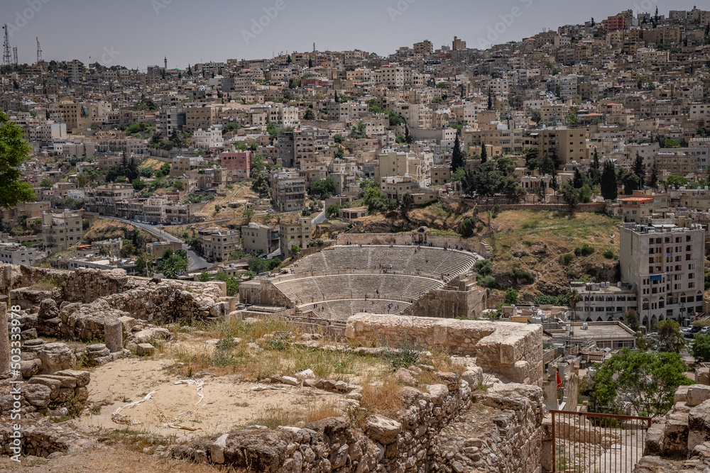 cityscape of Amman from the citadel hill
