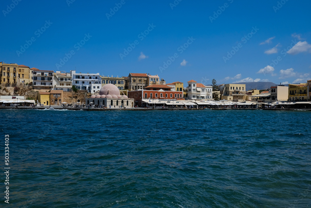 Venetian harbor in Chania Crete