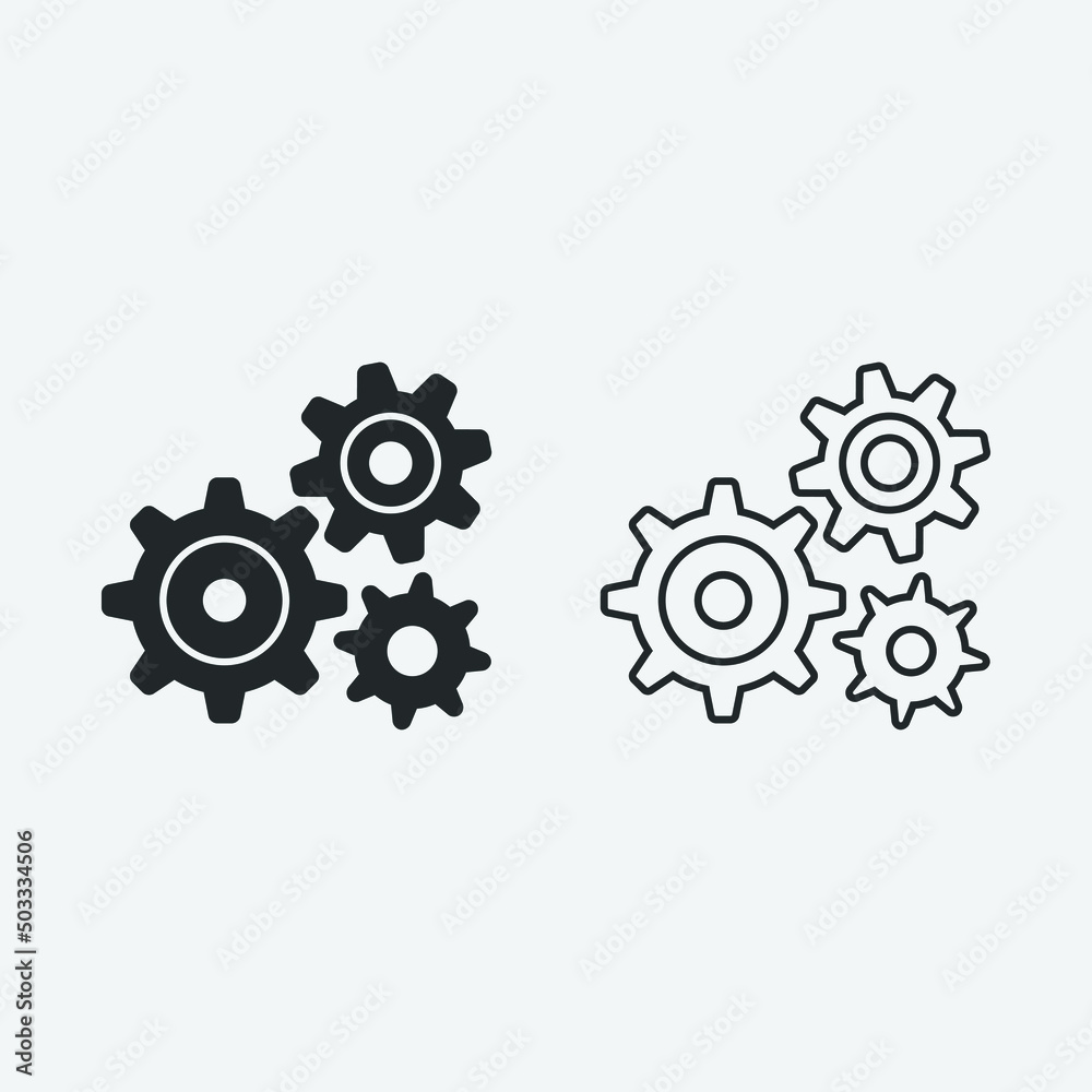 Cogwheels vector icon illustration sign Cogwheels vector icon illustration sign