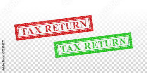 Vector realistic isolated rubber stamp of Tax Return on the transparent background.